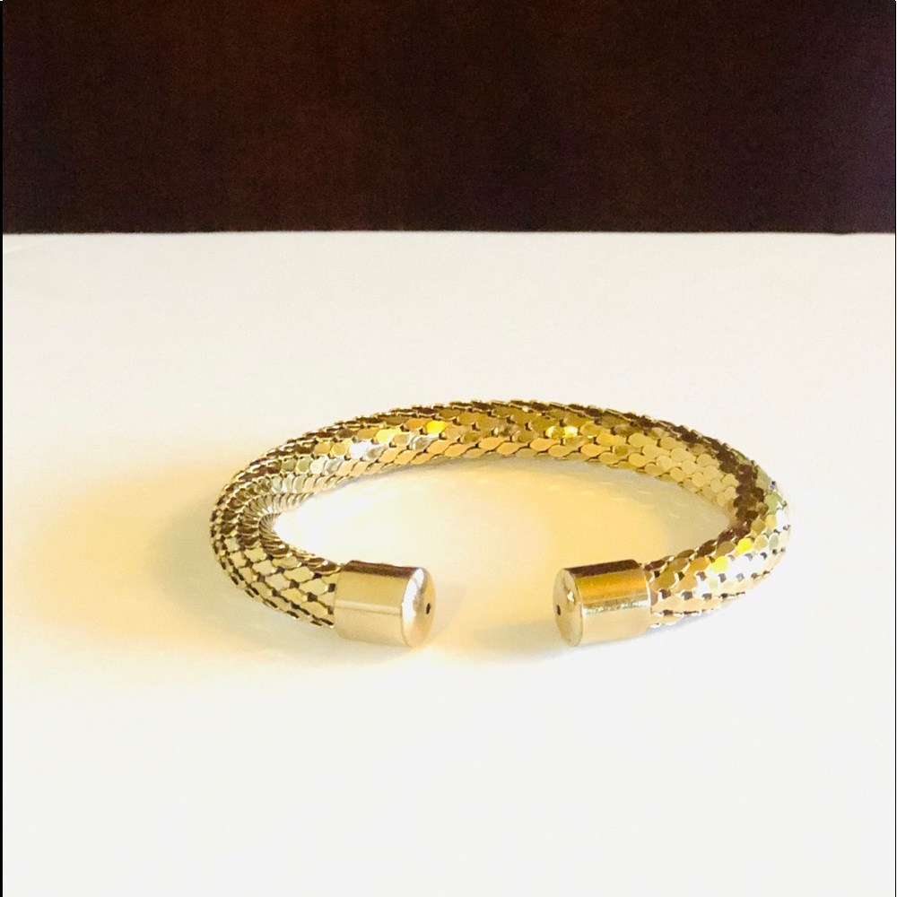 Vintage Gold Mesh Cuff Bracelet